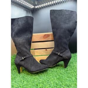 Bella Vita- Black- Suede Heeled Boots-Size 8W